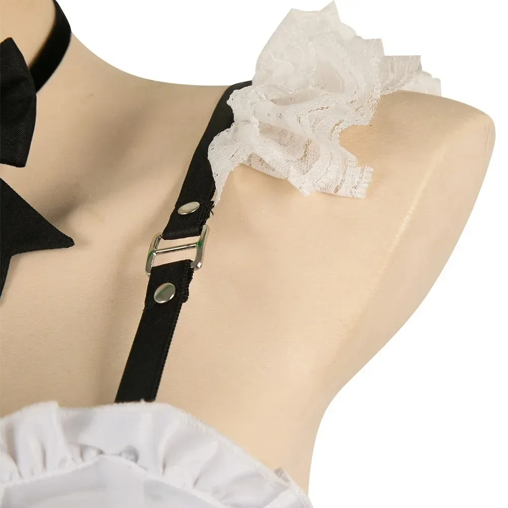 White Maid-Themed Bikini Swimsuit Costume for Women