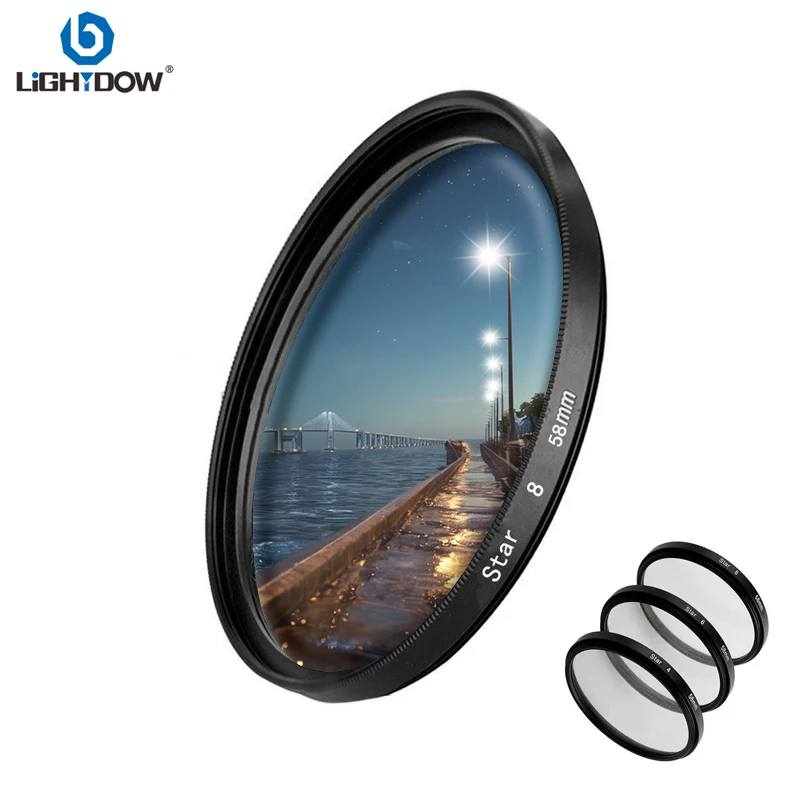 Star Line Lens Filter 3 in 1 Kit 4 6 8 Line Lens Filter for Photographing Night