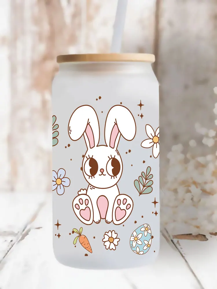 UV DTF Transfer Sticker Easter DIY Waterproof Decals For 16oz Libbey Glasses Wraps Bottles Cup Can D28649