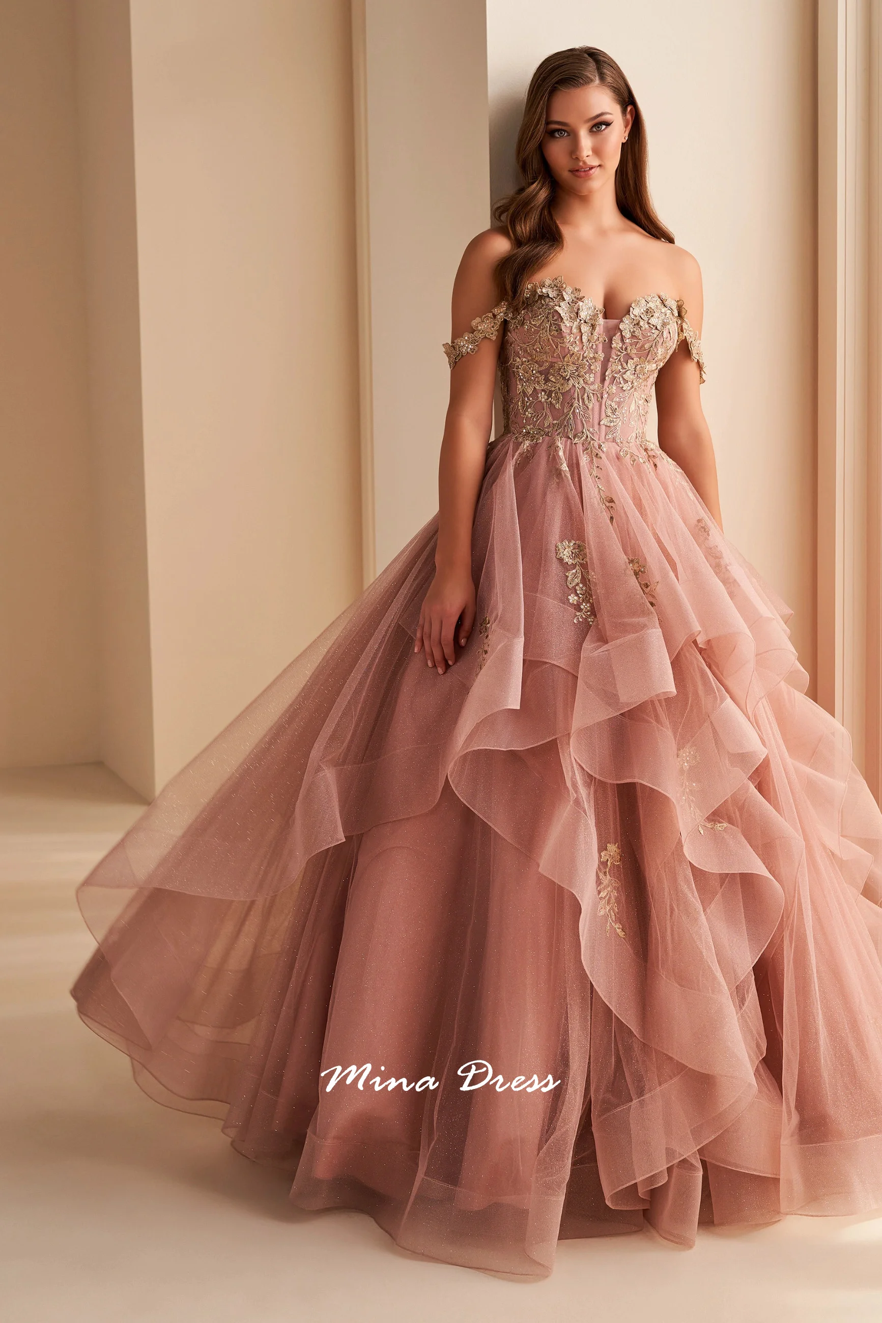 Mina Removable Shoulder Strap Evening Dress Luxury Elegant Party Dresses Woman Customized Backless Sleeveless Lace Applique Prom 6