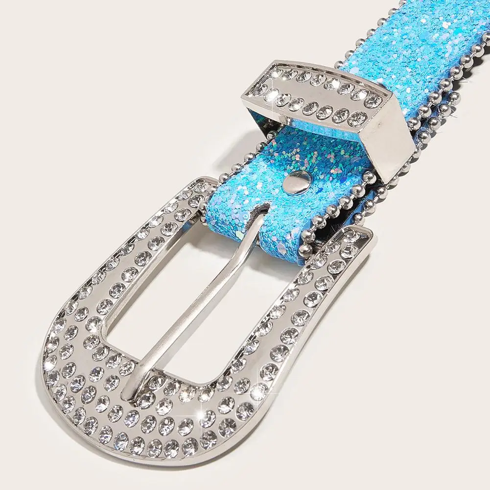 Glamouröse neue Goth-Strass-PU-Ledergürtel – Unisex-Mode für Jeans mit Western Cowboy Y2K Edge B3F0 – Detail 10