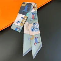 Silk Neck Scarfs Skinny Women Fashion Print Lady Hand Bag Scarf Hair Band Ribbon Decoration Head Wristband Tie 2022 Fashion 3