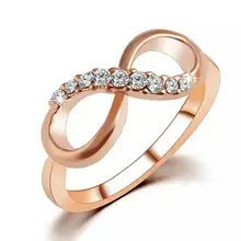 

Fashion Alloy Crystal Rings Gold Color Infinity Ring Statement Jewelry Wholesale for Women