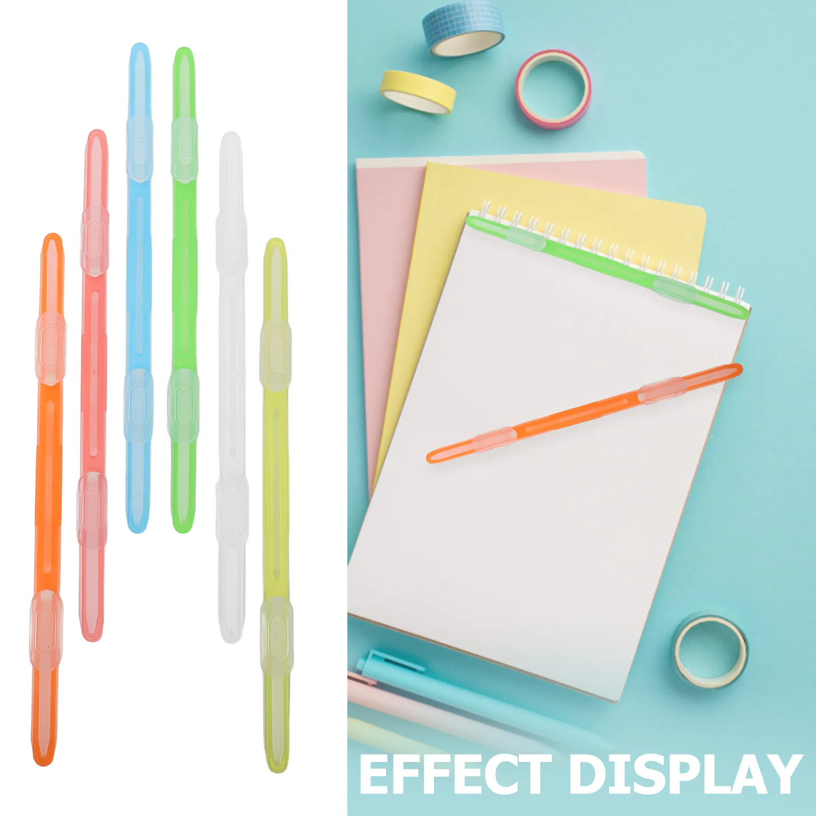 36Pcs 더블 홀 바인더 클립 학생용 플라스틱 파일 패스너 전문가용 루스 리프 정리함 홈 오피스 문서