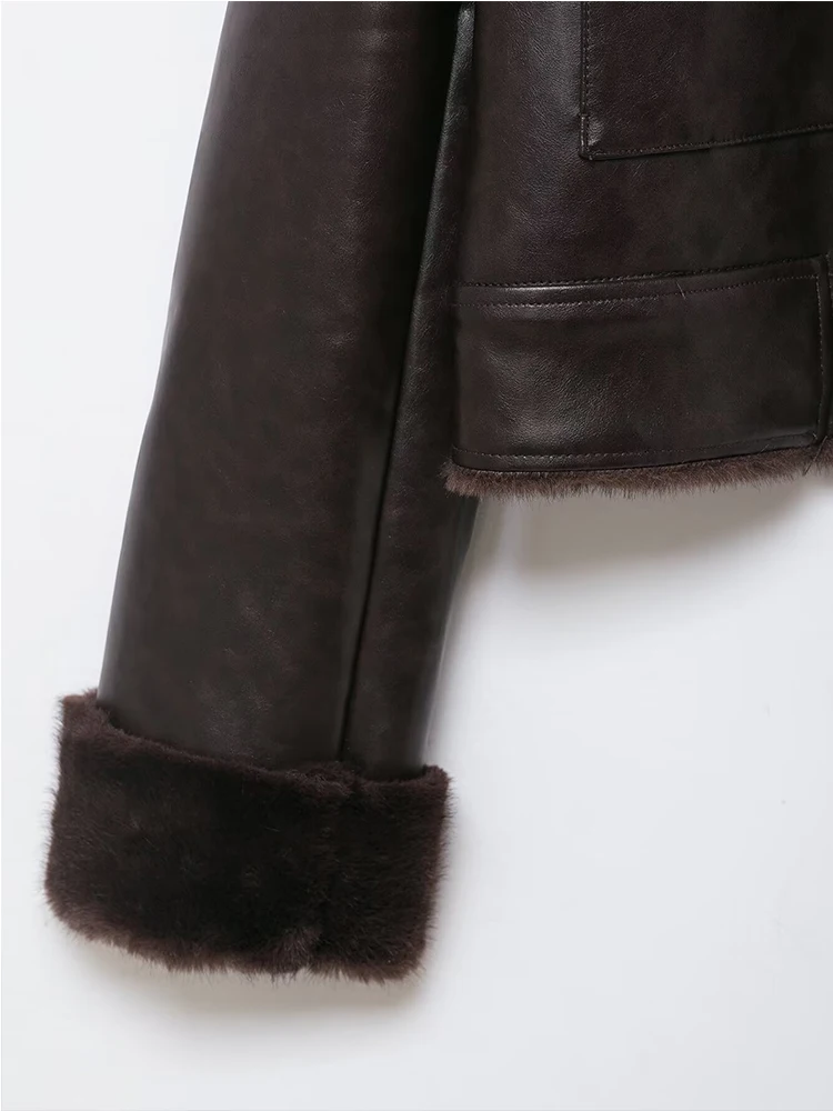 Women Leather Jacket 2025 New Autumn Winter Fashion Double-Sided Wear Coat Female Faux Fur Warm Outerwear Casual New In Jackets
