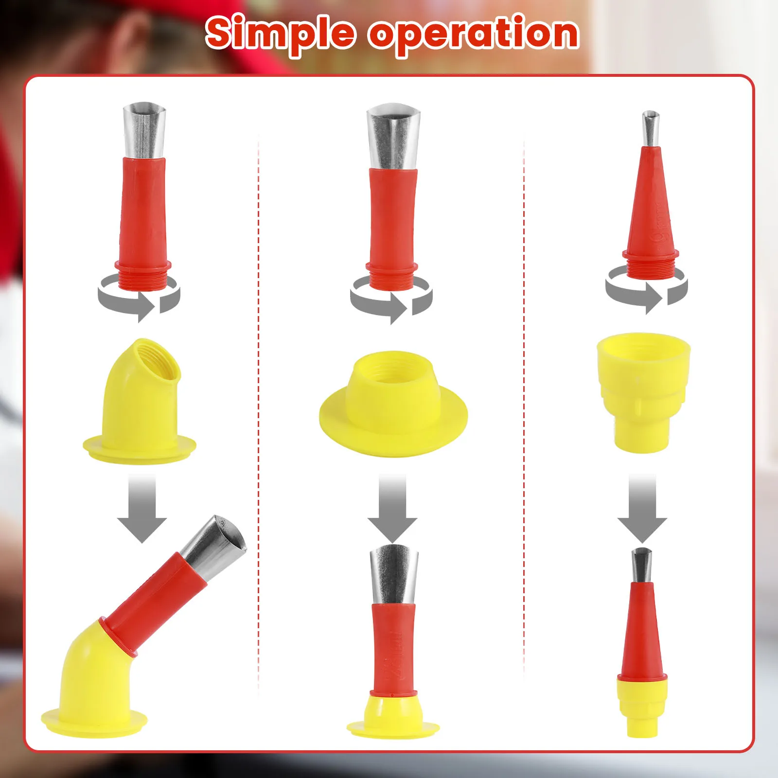 32Pcs Caulking Nozzle Set Universal Caulking Finisher Tool 5-35mm Multi-Size Caulking Tip Kit Stainless Steel Caulking Tool Set 6
