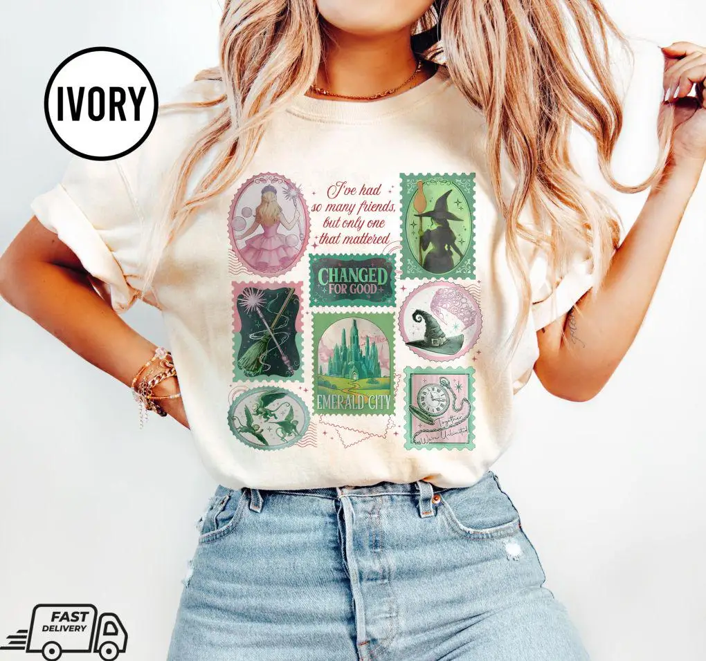 Wicked Changed for Good Shirt, Anti-gravity Wizard T-shirt, Retro Pinkish-green Music Shirt, Broom Wand Gift for Her