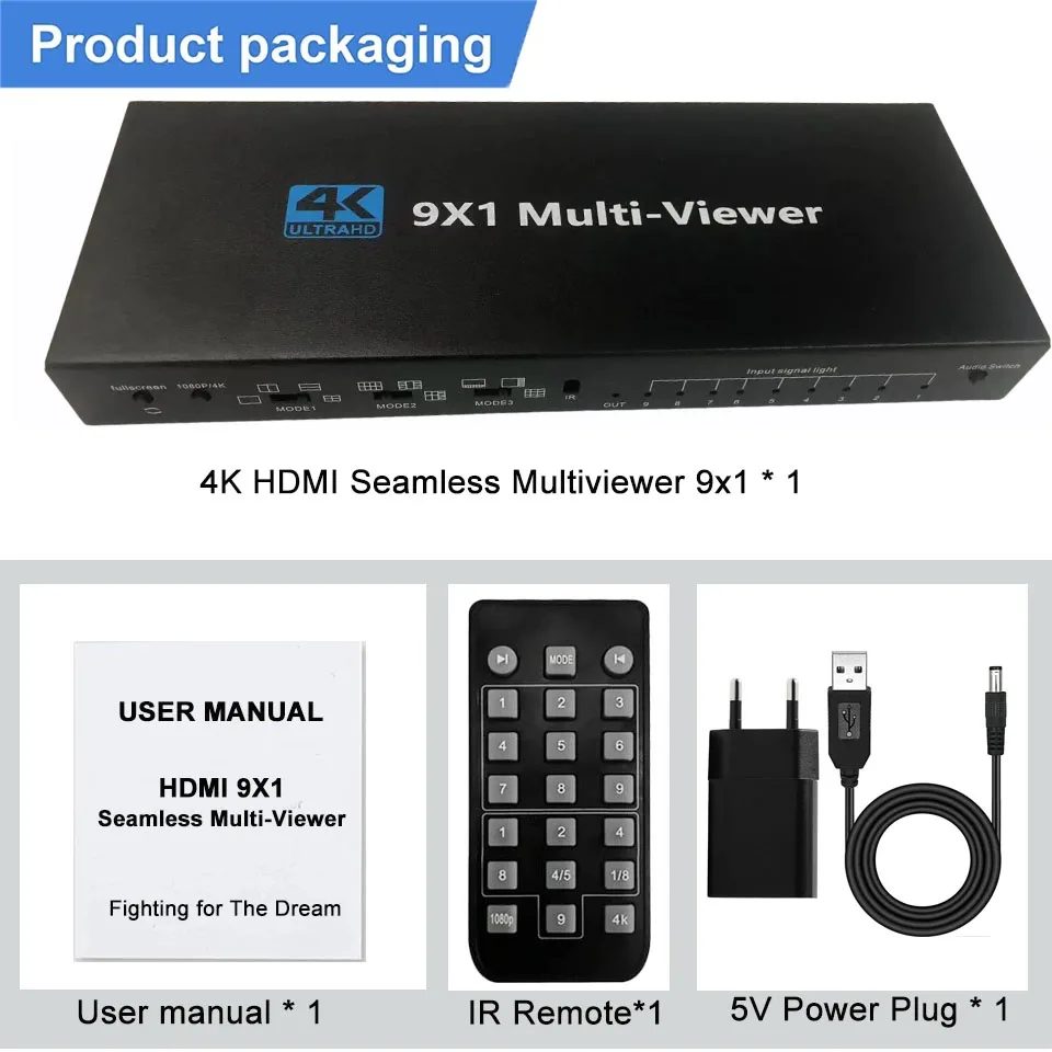 4K 4x1 9x1 HDMI  Ƽ  4 9 ȭ 9x1 Ȱ ġ 9 In 1 out, ī޶  ġ    