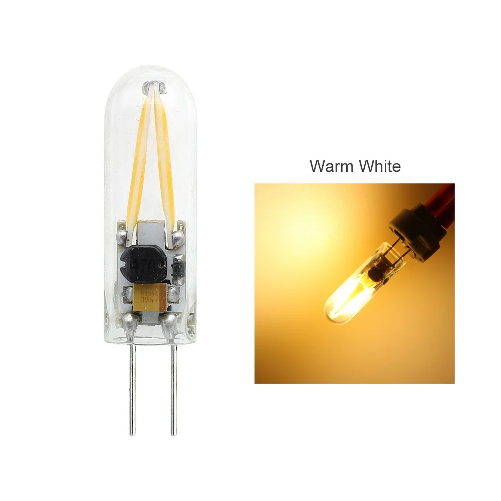 LED 램프 봄블라 필라멘트 유리 전구, 가정 조명 스포트라이트 샹들리에 전구, 할로겐 램프 교체, 1W G4, AC DC 12V, 5 개
