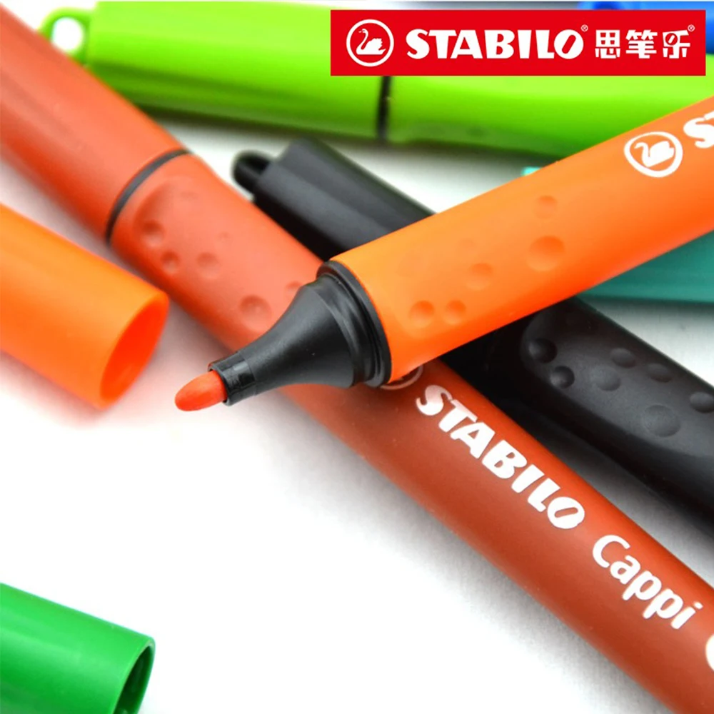 Stabilo 12/18/24 색상/세트 수채화 물감 펜 그림 낙서 빨 수있는 컬러 마커 마커 세트 편지지 유치원 특정