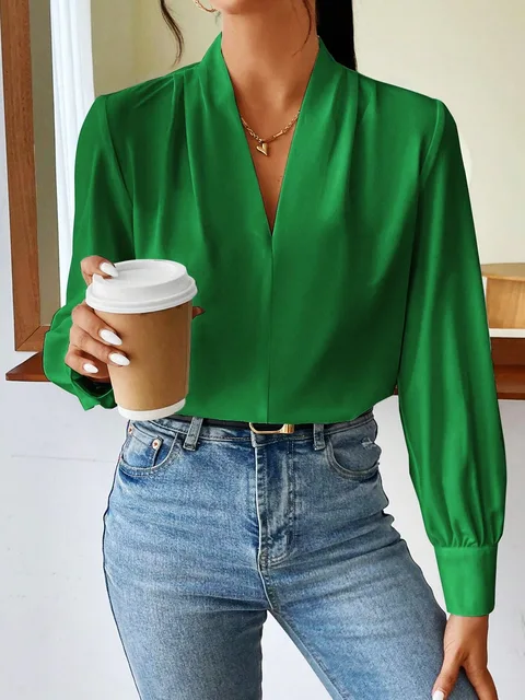 Ropa Otoño Mujer Camisetas De Algodu00f3n Suave Con Cuello Redondo