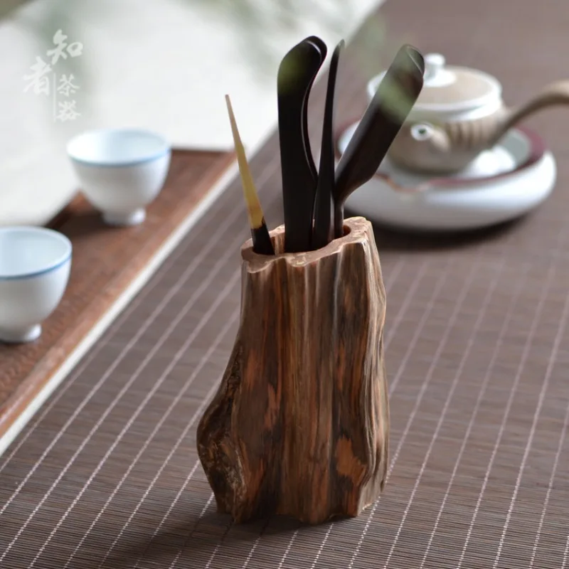 Chinese solid wood Kung Fu tea ceremony accessories ebony chicken wings wood bamboo tea tools
