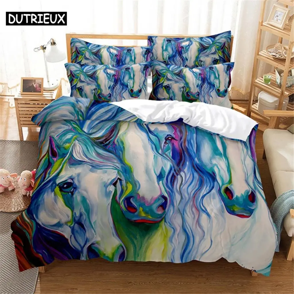 

3D Horse Bedding Set Queen Bedding Duvet Cover Set Bedding Set Bed Cover Cotton Queen Bedroom Bed Cover Set Bed Set Bedding