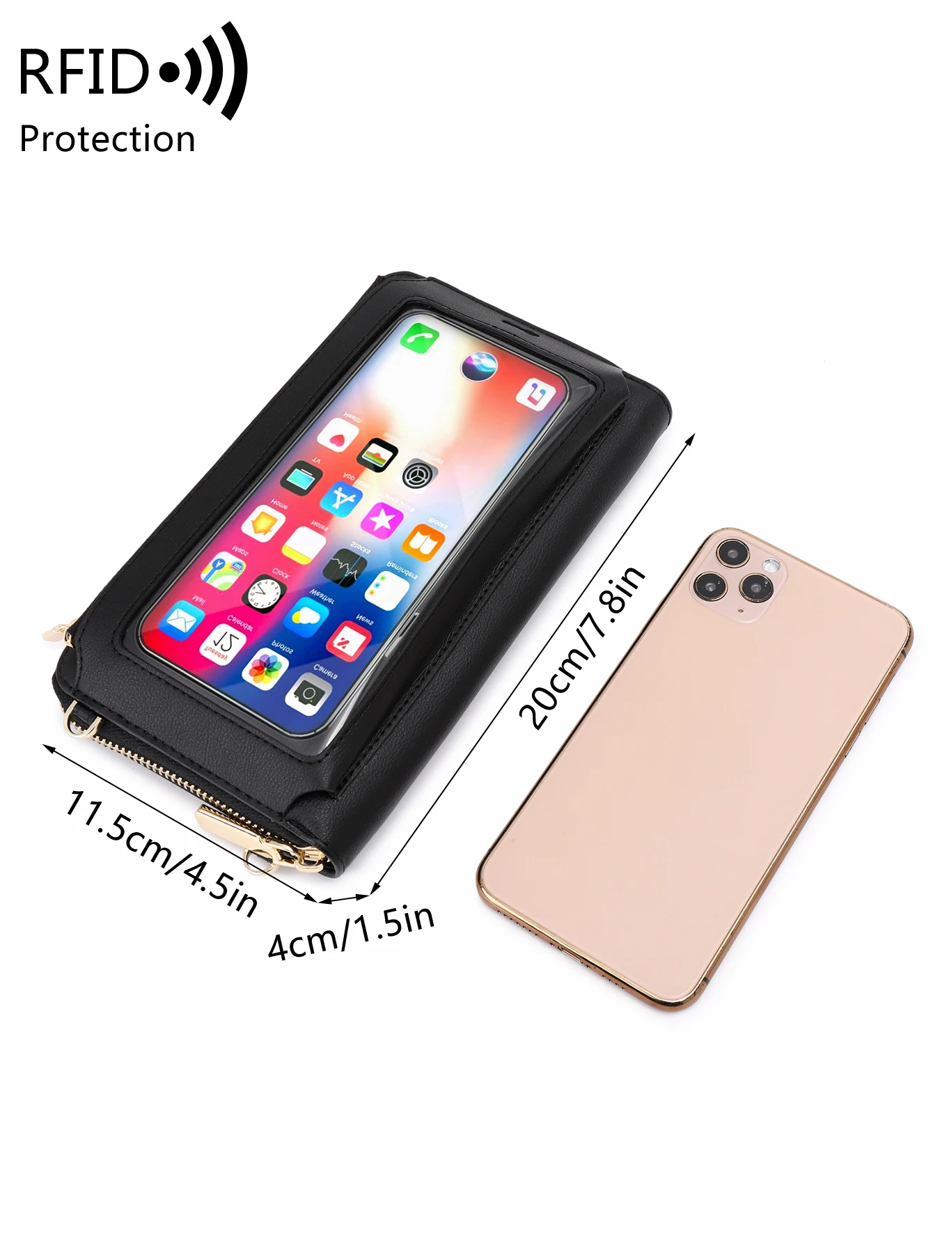 FALAN MULE Borse a Tracolla da Donna Portafogli Porta Cellulare per Cellulare Bloccaggio RFID Portafoglio vera Pelle Borse a Spalla Grande Capacità Cerniera Portamonete con Slot per Carte di Credito