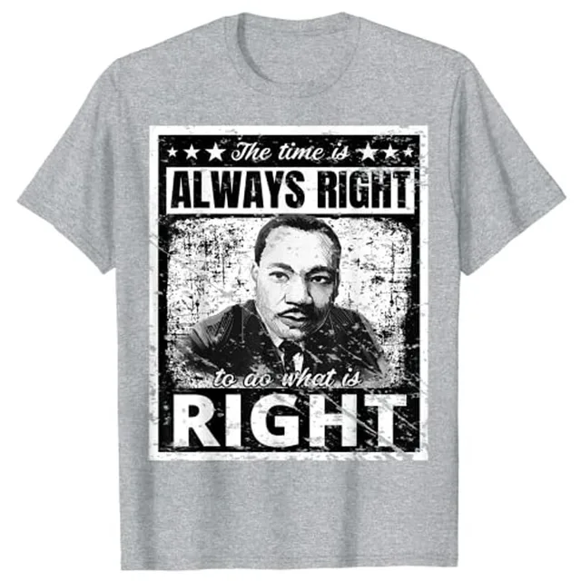 Martin Luther King Jr. MLK Classic The Time Is Always Right T-Shirt Black History Month Gift Customized Products 3