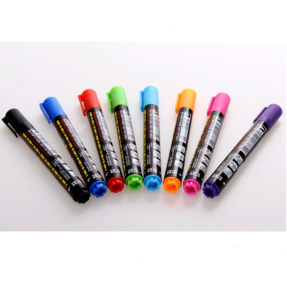 8pcs/Lot 8-Color Repeated Filling Dry Erase Marker Whiteboard Marker of Chisel Pen Tip of 5mm