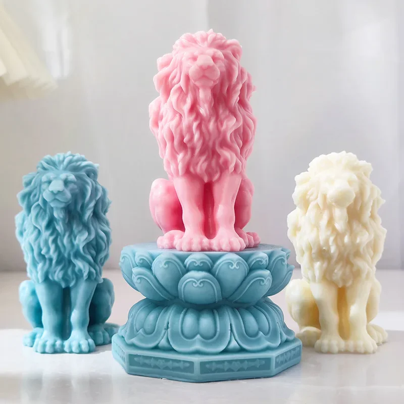 

New Powerful Lion Silicone Candle Mold Animal Aromatherapy Resin DIY Soap Chocolate Ice Cube Mould Party Holiday Gift Home Decor