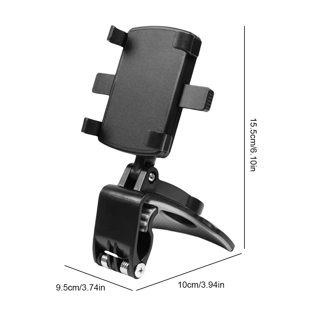 Phone Clip Mount Rotatable Dashboard/Rearview Mirror/Sun Visor Mount Cell Phone Stand for iPhone Samsung Xiaomi Redmi Huawei