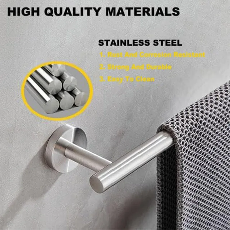 Bathroom Towel Rack 24 Inch Towel Bar Stainless Steel Towel Holder Silver Black