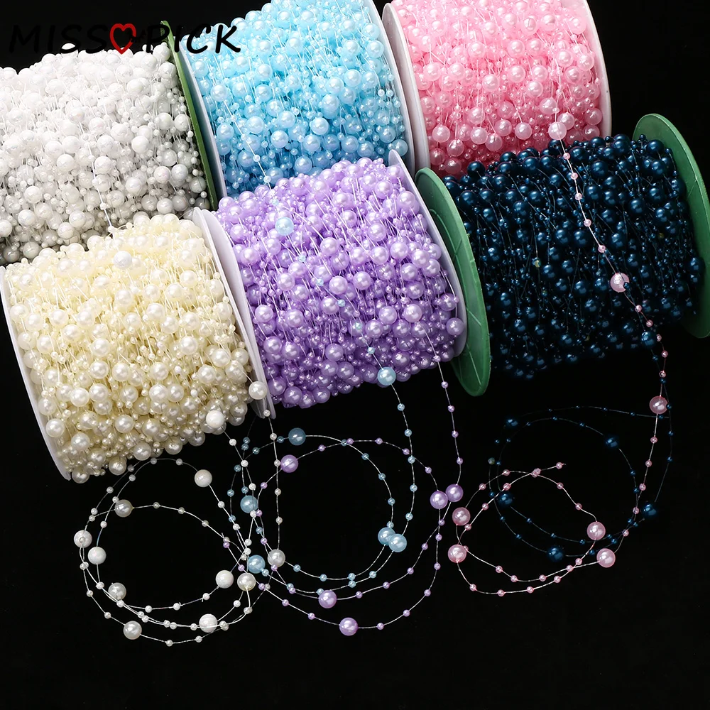 Elegant Acrylic Bead Chain for Decoration and DIY Projects - 5M Long