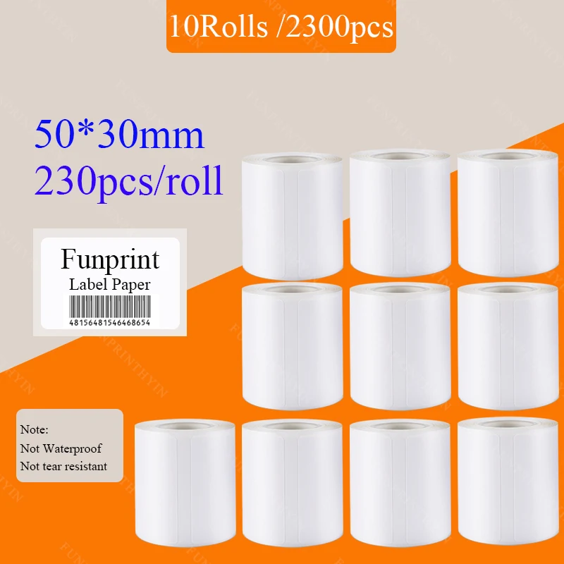 Niimbot b1 b21 b203 b3s 10rolls label paper not waterproof name