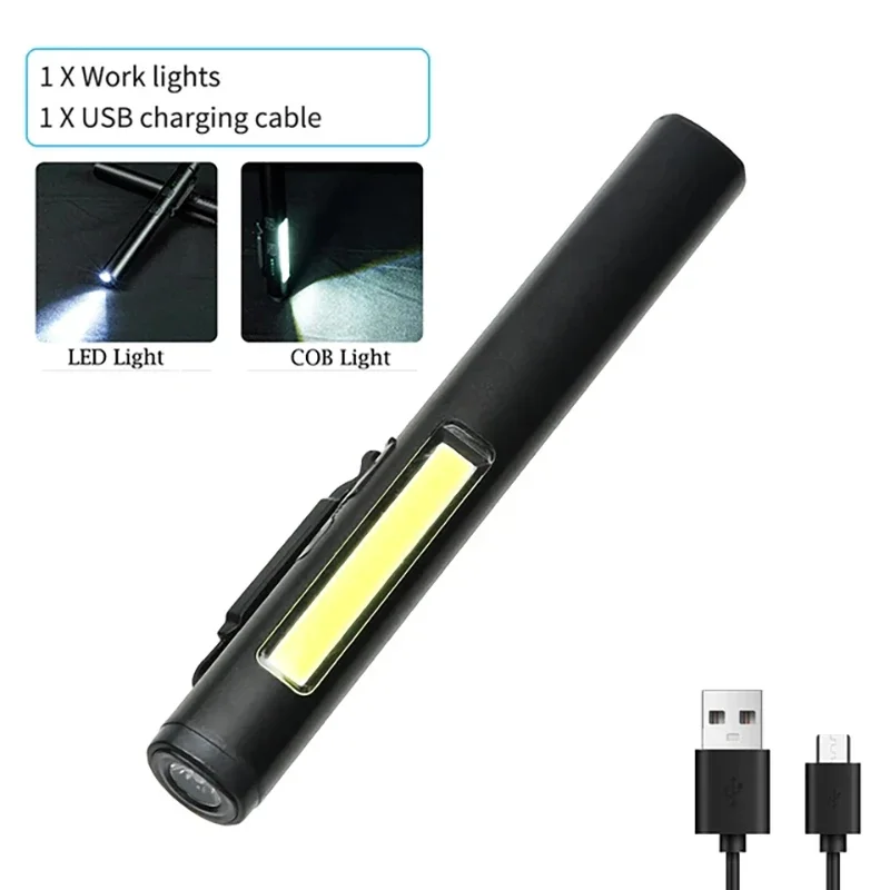 ตัวเลือกสินค้า ไฟฉาย USB 4-in-1 พร้อมแสง UV คลิปหนีบพกพาสะดวก