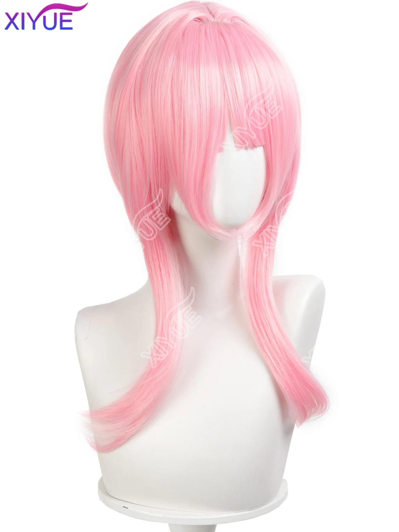 XIYUE Cosplay Wig with Double Ponytails Short Pink Blue Wig Cosplay Anime Cosplay Wig Heat Resistant Synthetic Wigs