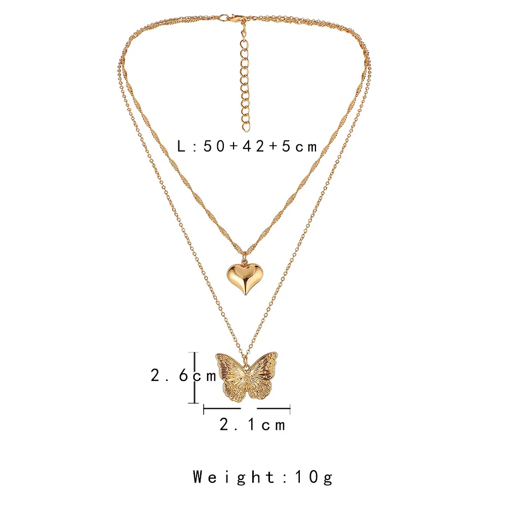 Vintage Butterfly Necklace Women Golden Stainless Steel Blade Snake Chains Aesthetic Charms Choker Women jewelry Gift To Mujer