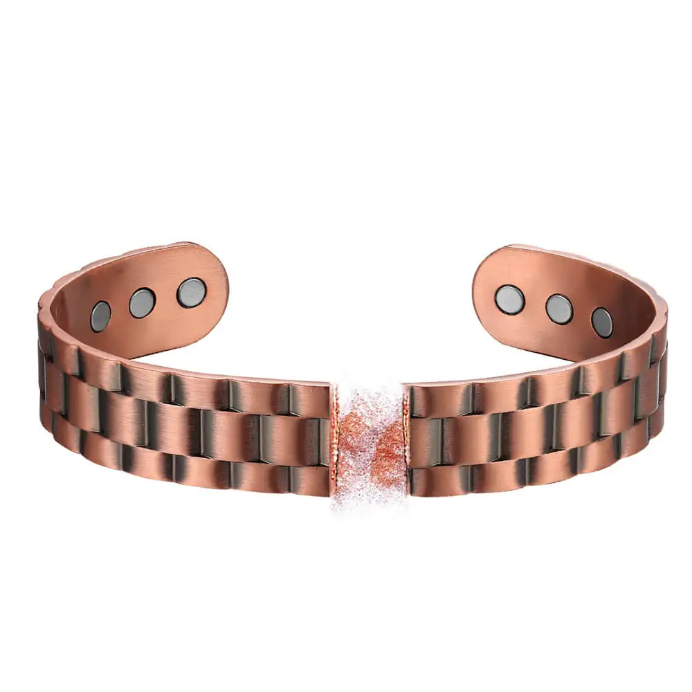 OKtrendy Magnetic Copper Bangle Bracelet For Men Bio Energy Big Cuff Open Male Unisex Wrist Pain Relief Jewelry