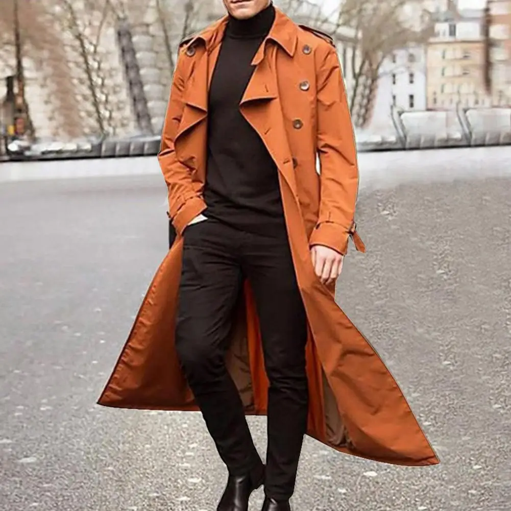 Male Overcoat Long Buttons Windbreaker Autumn And Winter Japanese Casual Lapel warmth coat,casual men jacket