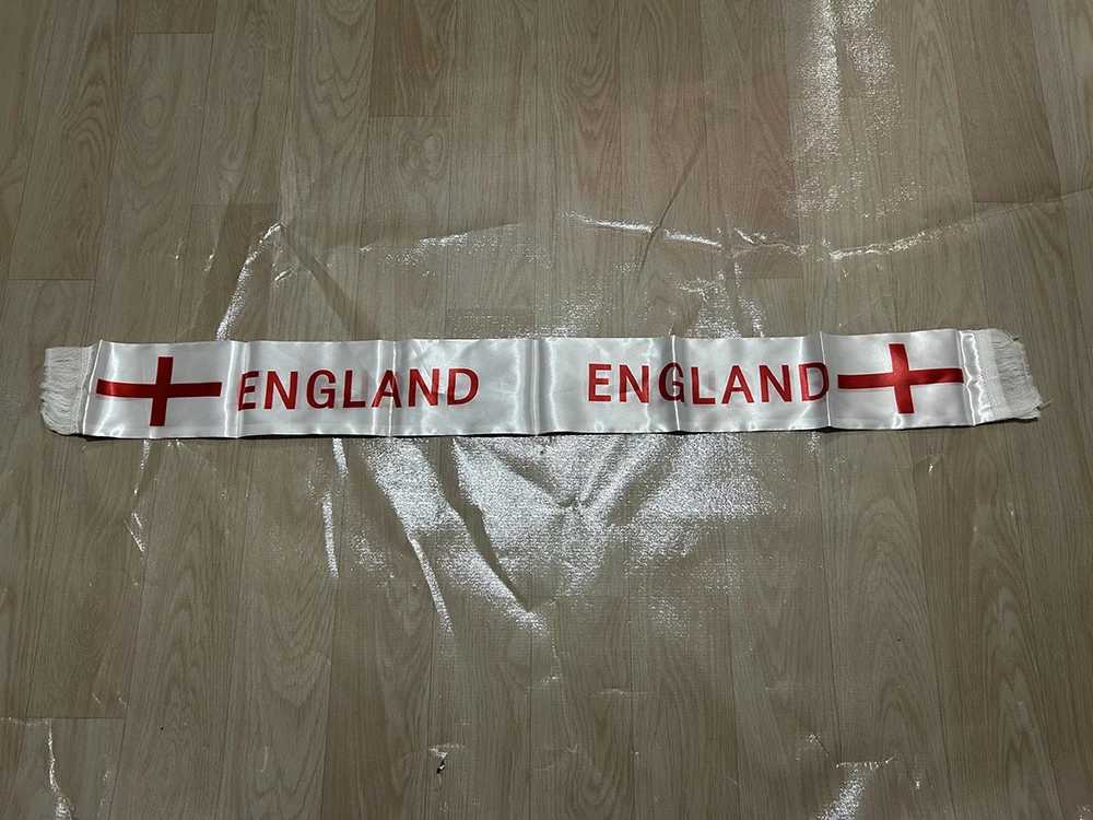 England Scarf 14x135cm Double-sided Printed England Flag Satin Scarf Suitable for 2026 world cup Sports Event - Image 4