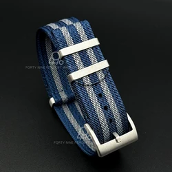 Premium Woven Nylon Fabric Watchband - Versatile One - Piece Design (Multiple Sizes Available) - 22mm (Navy Bond)