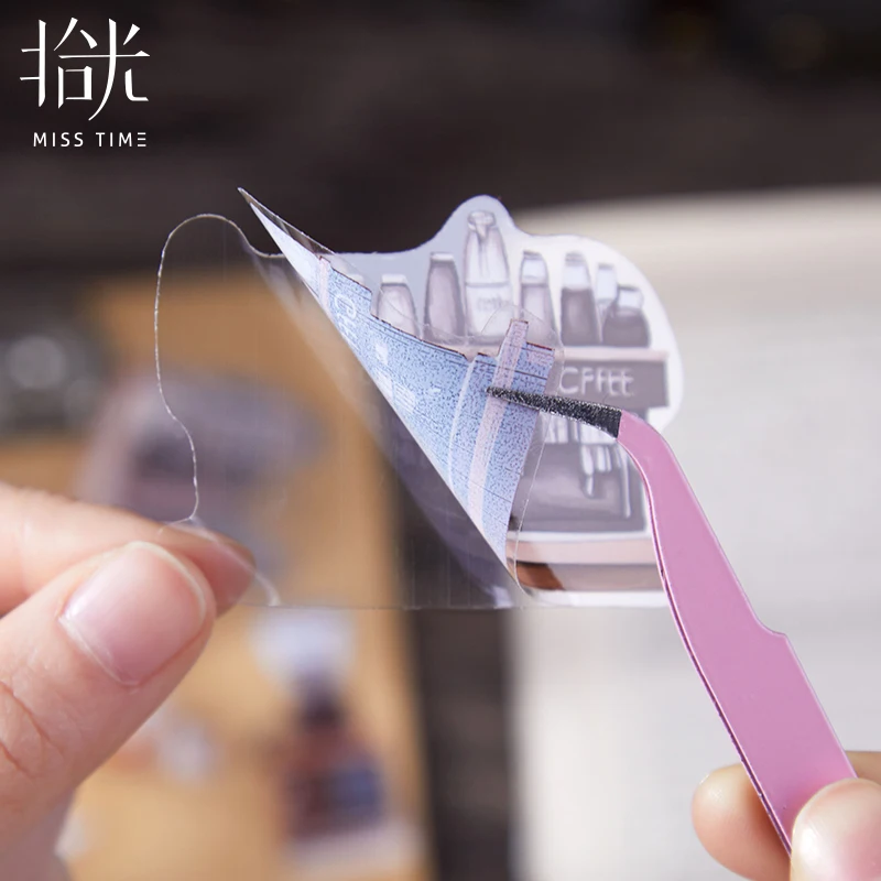 12packs/lot 커피 숍 시리즈 시리즈 귀여운 사랑스러운 복고풍 장식 애완 동물 스티커