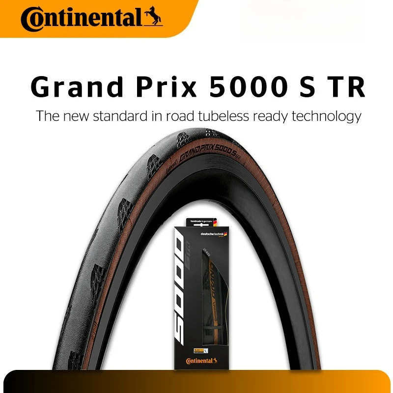 Continental Grand Prix TR Tubeless Tire – 700x25c/28c/30c/32c – Folding Black/Brown
