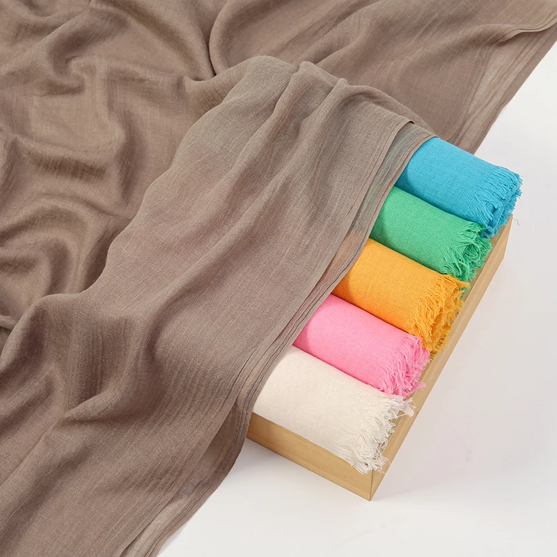 Modal Cotton Jersey Hijab Scarf Long Muslim Shawl for Women Solid Color Head Wrap Scarves Muslim Veil Jersey Hijabs 110X180Cm