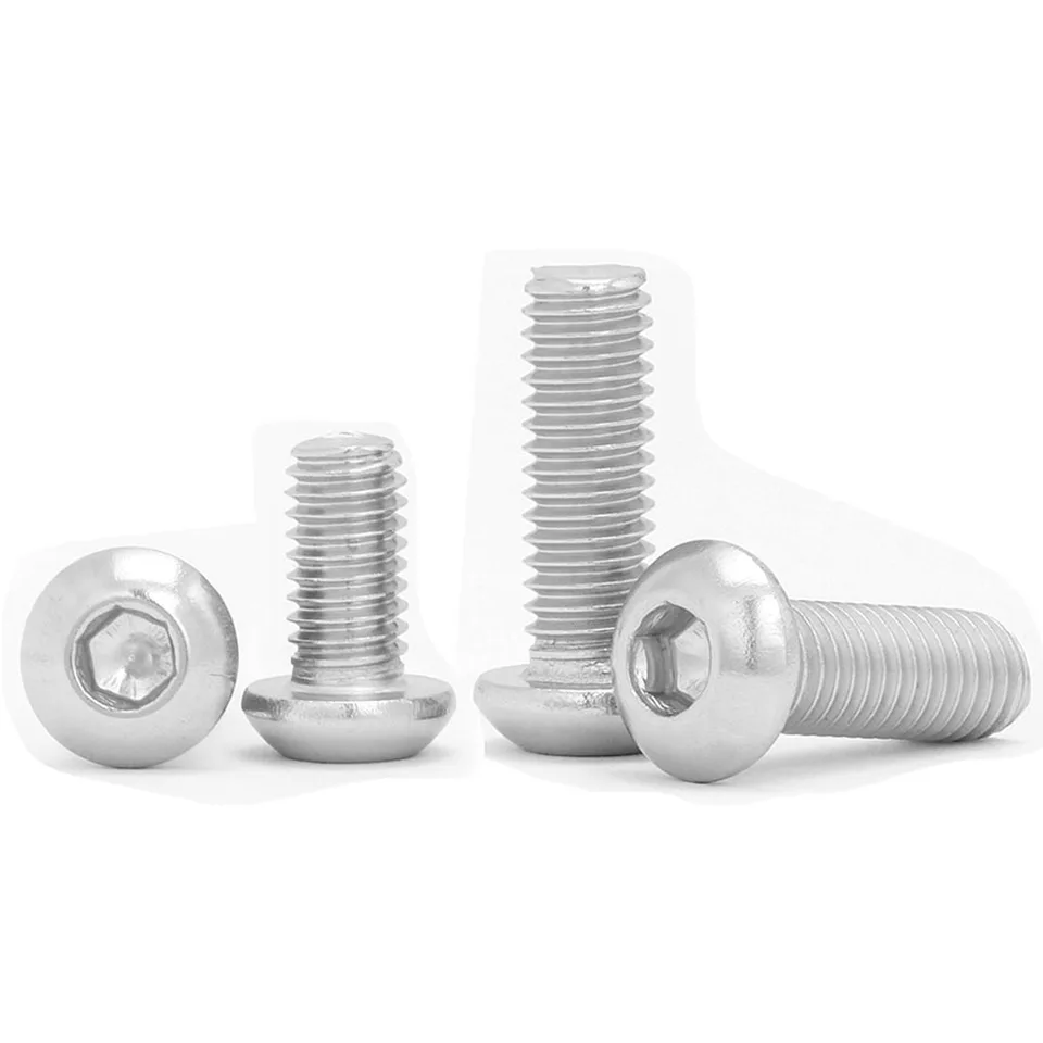 140-Piece #2-56 UNC Button Head Socket Screw Assortment - Stainless Steel Hex Bolts With Nuts & Washers