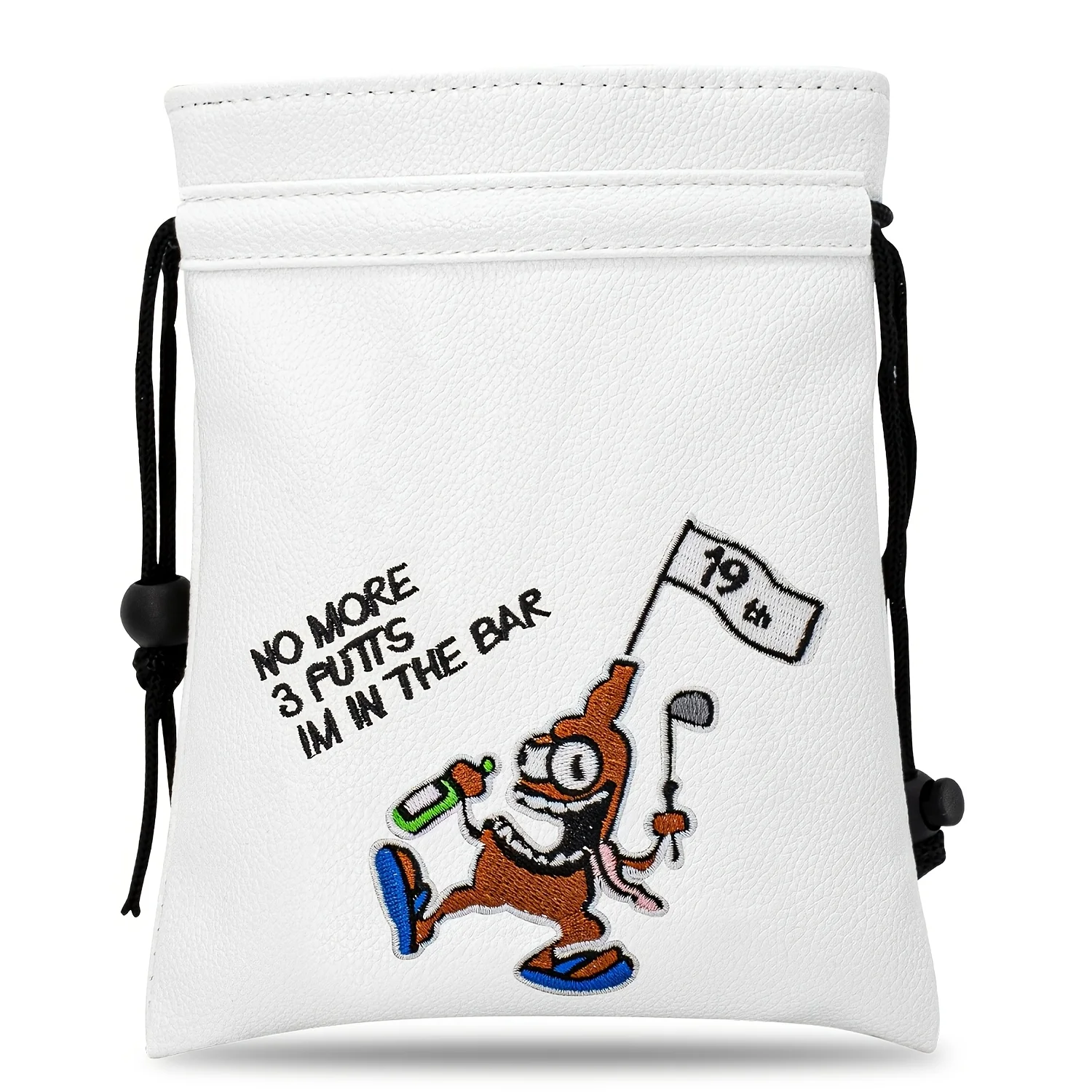 1 pz Borsa Porta Palline da Golf con Motivo Pirata, Materiale PU Resistente, Portatile per Conservare Palline da Golf, Versatile Unisex