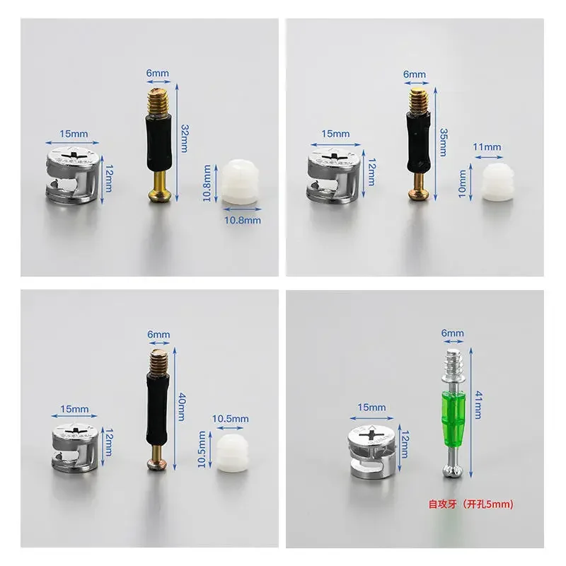 20 세트 3-in-1 가구 커넥터 하드웨어 키트 캠 나사 편심 휠 너트 캠 잠금 너트 목공 프로젝트 용 시스템 고정