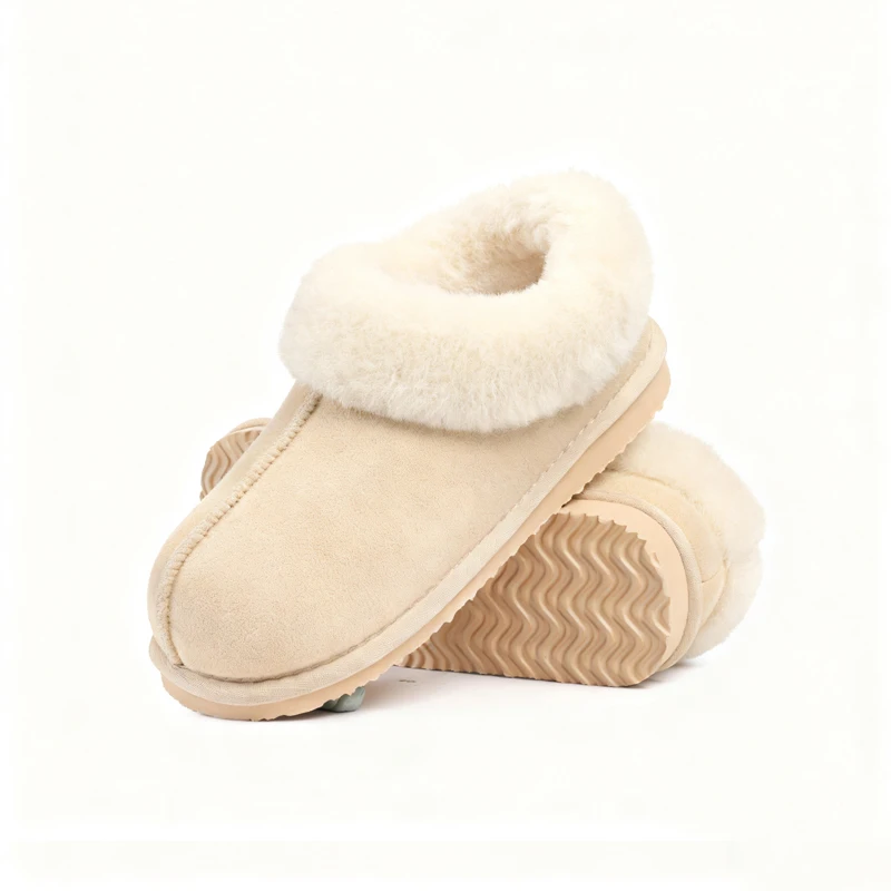 Shevalues Winter-Plüschfutter-Hausschuhe für Damen, rutschfeste Hausschuhe mit flachem Boden, flauschige, warme, gemütliche Outdoor-Damen-Baumwollschuhe – Detail 4