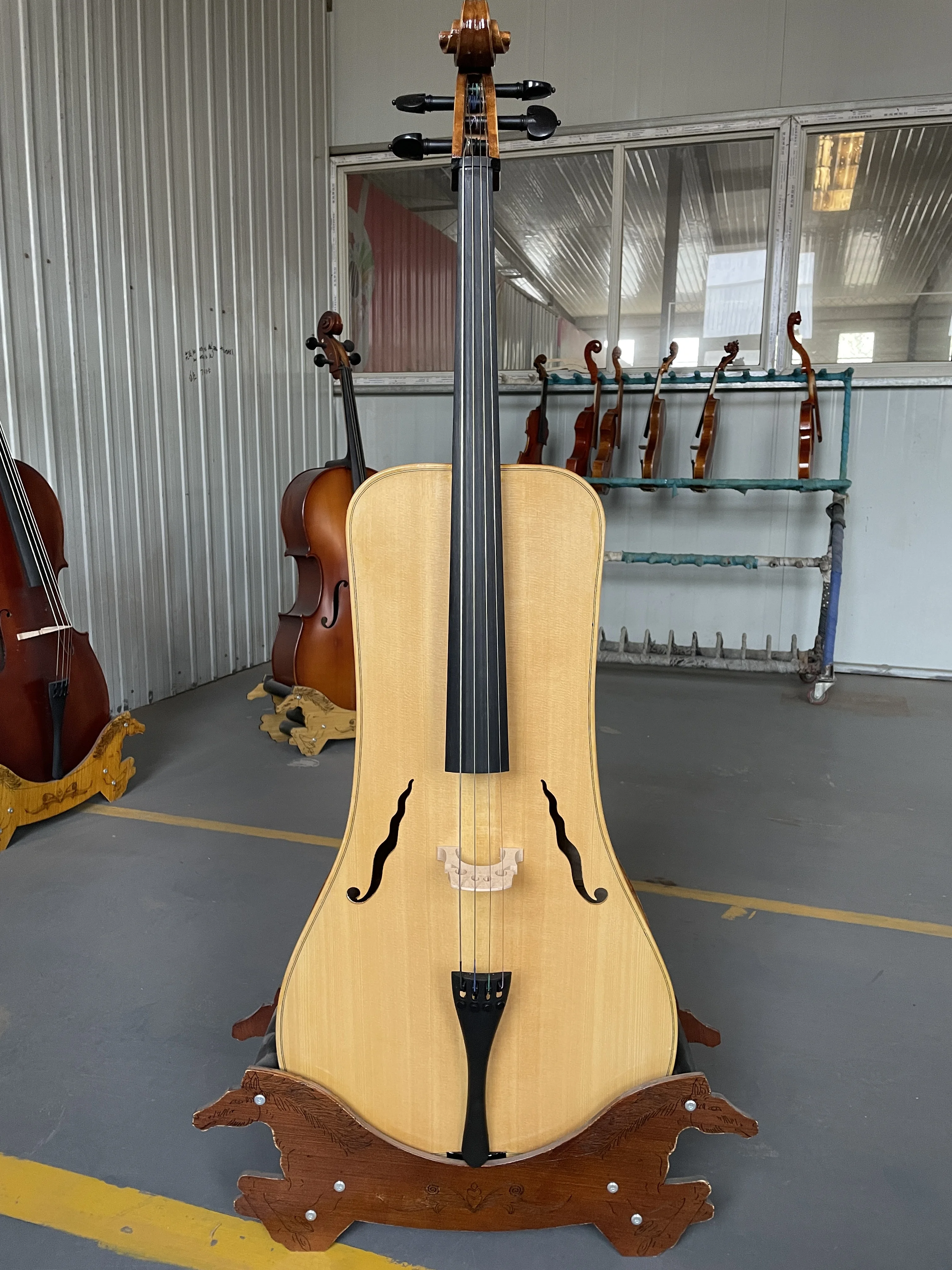 

Maple-shaped cello made of solid wood, with beautiful lines, for beginners to practice, tiger pattern, 4/4