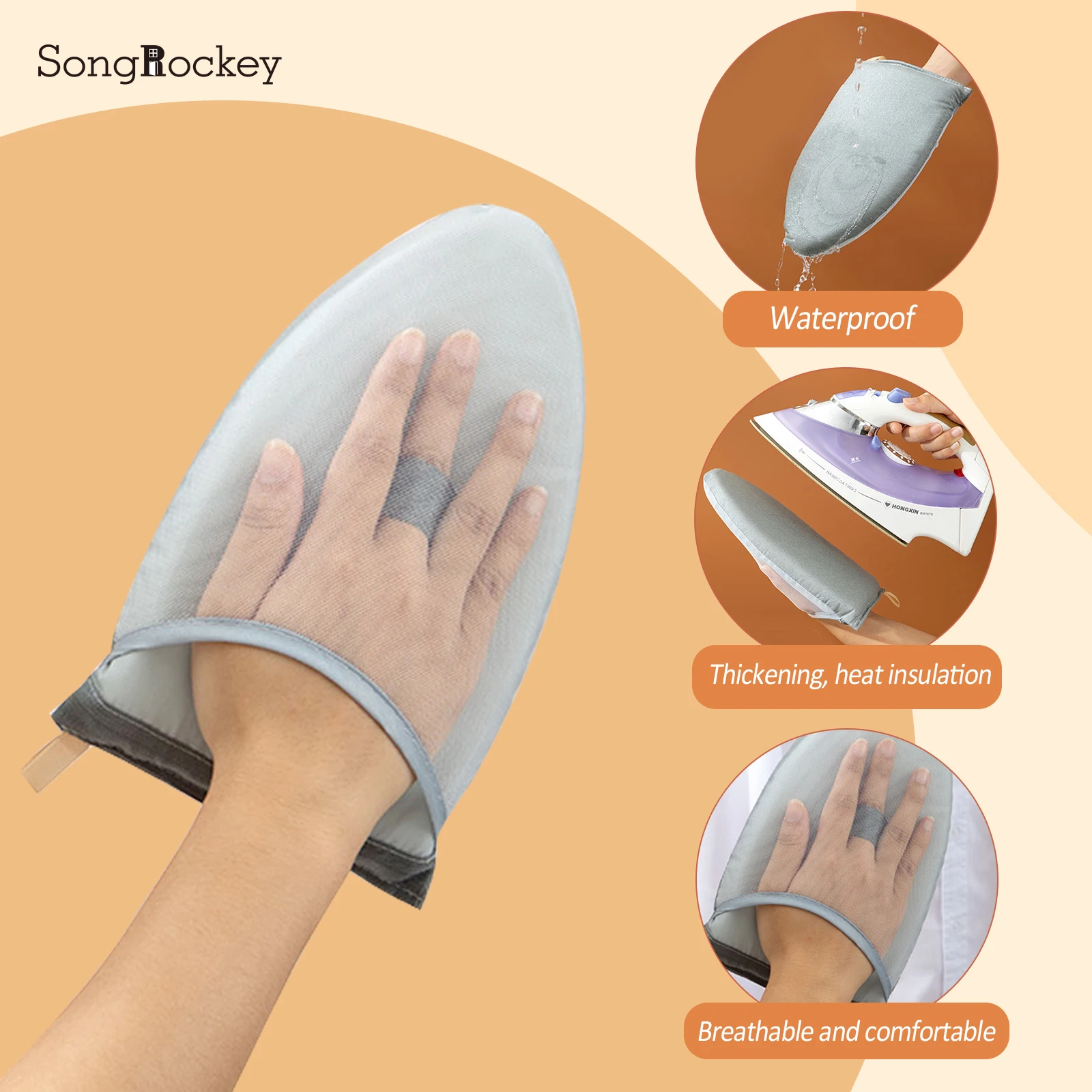 Handheld Ironing Pad Heat Resistant Glove Clothes Garment Steamer Sleeve Ironing Board Holder Protective Mat Home Supplies steam iron glove