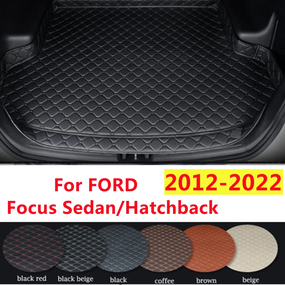 

SJ Высокая сторона на заказ подходит для FORD Focus 2012-20-21-2022 всепогодный водонепроницаемый автомобильный коврик для багажника авто задний грузовой лайнер крышка ковра