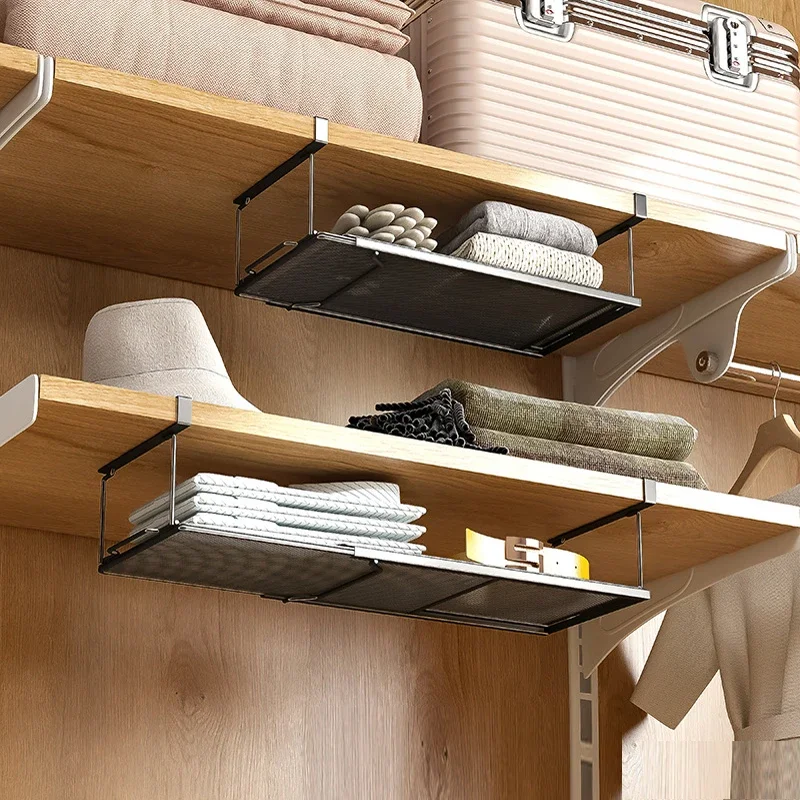 Expandable Hanging Basket Kitchen Organizer Shelf Storage Rack Under Shoe Cabinet Wardrobe Bathroom Storage Net Basket