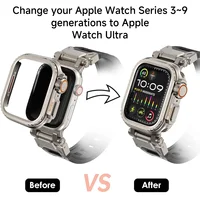 Étui pare-chocs en métal pour Apple Watch 49MM 46 45 44mm, cadre de protection pour iWatch série 11 10 9 8 7 654SE, changement à Ultra 3 49 4