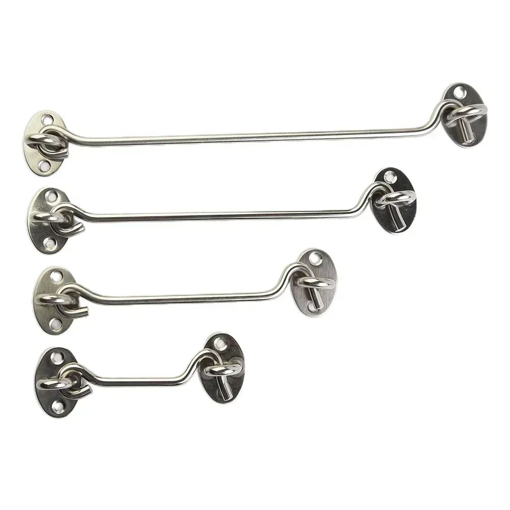 Stainless Steel Cabin Hook Eye Shed Gate Door Latch Silent Holder Window Cabin Hook Lock And Eye Latch Lock Door Bolt tool door latch sliding door latch door lock latch cabinet locks