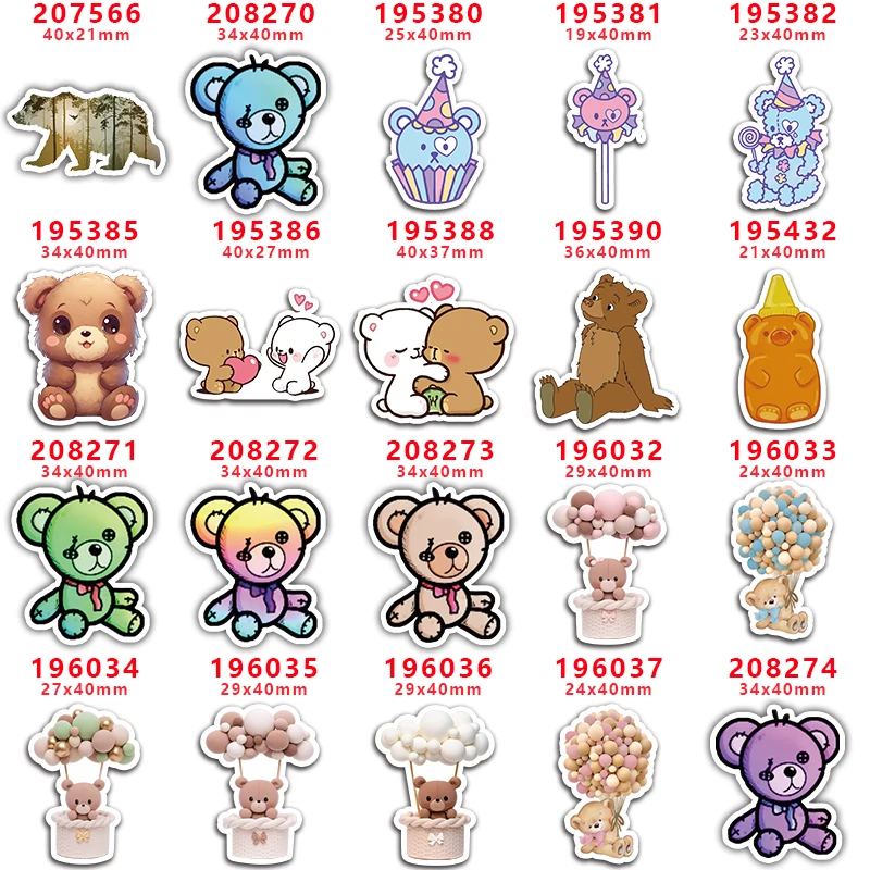 10 Pcs Bear Planar Resin Flatback For DIY Hairbow Accessory Decoration PR207566