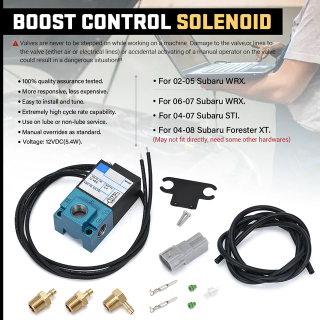 thumbnail image 2 of Mac Boost Solenoid 12V 3 Port MAC ECU Electronic Boost Control Solenoid Valve W/ Brass Fittings PWM Solenoid Valve 5 V 2 of 13