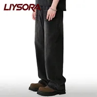 Quatre saisons américain rétro noir Baggy jambe large jean coréen étudiant décontracté droit ample Denim pantalon gris bleu jean unisexe 5