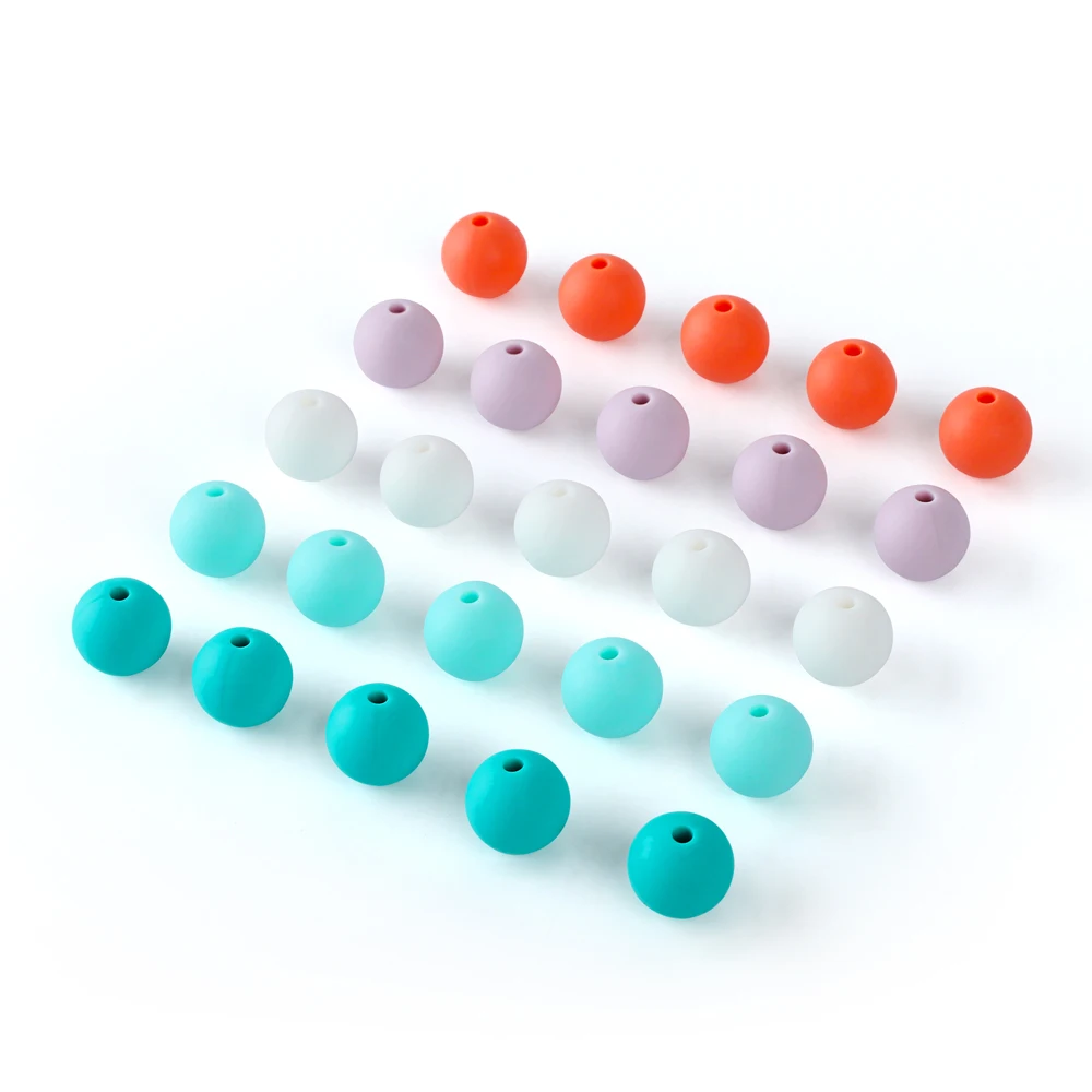 20Pcs 9mm Silicone Beads Food Grade Baby Teething Chewable Beads DIY Pacifier Chain Necklace Accessories Baby Teether Round Bead teething toys,silicone teething toys,baby teething toys,silicone beads,silicone teether,silicone teething beads