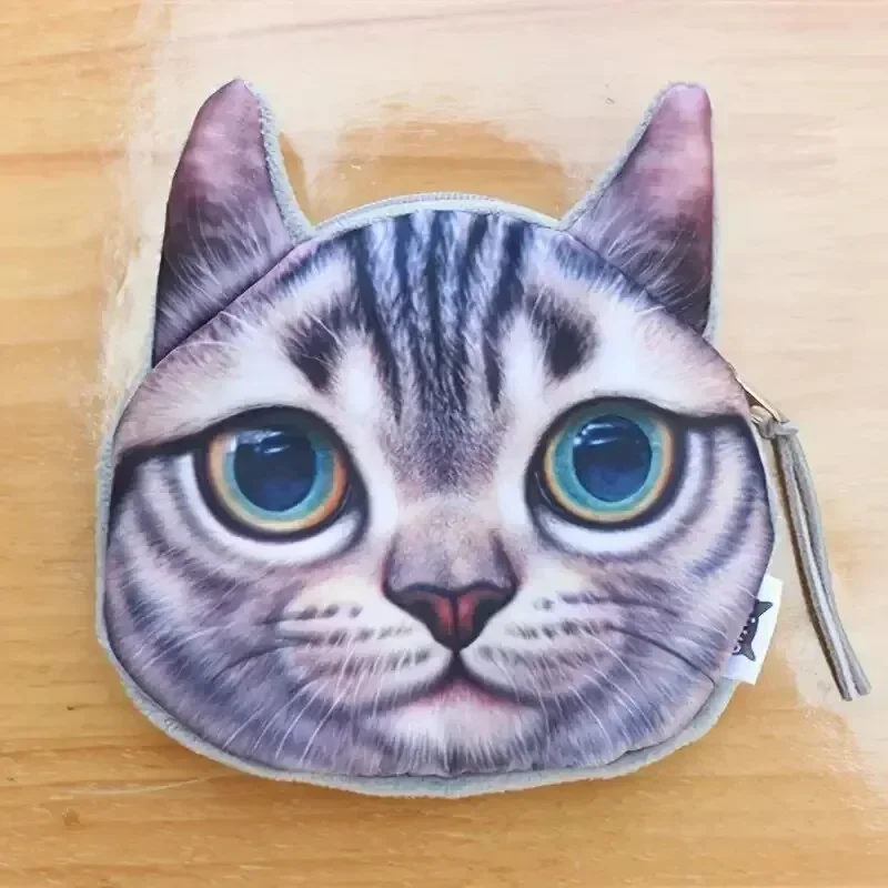 Coin Purse Cute Cartoon Cat Plush Coin Purse Animal Cat Coin Bag Sweet Snack Funny Storage Bag